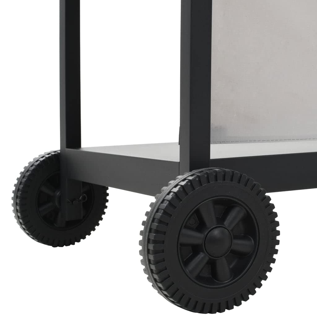 Barbecue a gas con 6 fiamme, in acciaio inox, stazione barbecue da giardino con termometro, 12 kW, superficie di cottura 63,5 x 37,5 cm, per terrazza e giardino