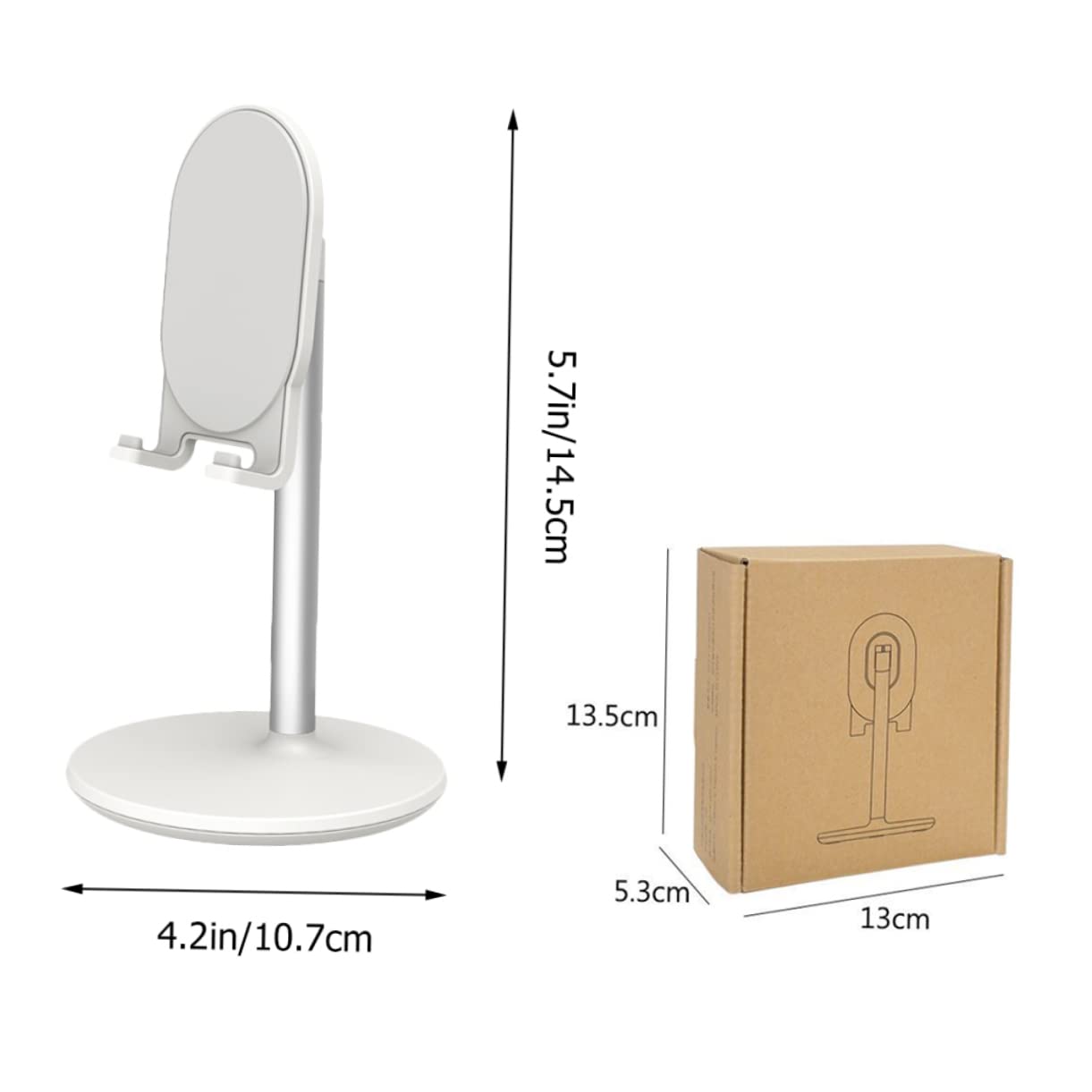 Supporto per Telefono e Tablet Bianco in Lega, Pratico da Scrivania | Casa e Ufficio, Anti-slip e Flessibile, 1 Pezzo, Supporto Semplice per Uso Quotidiano