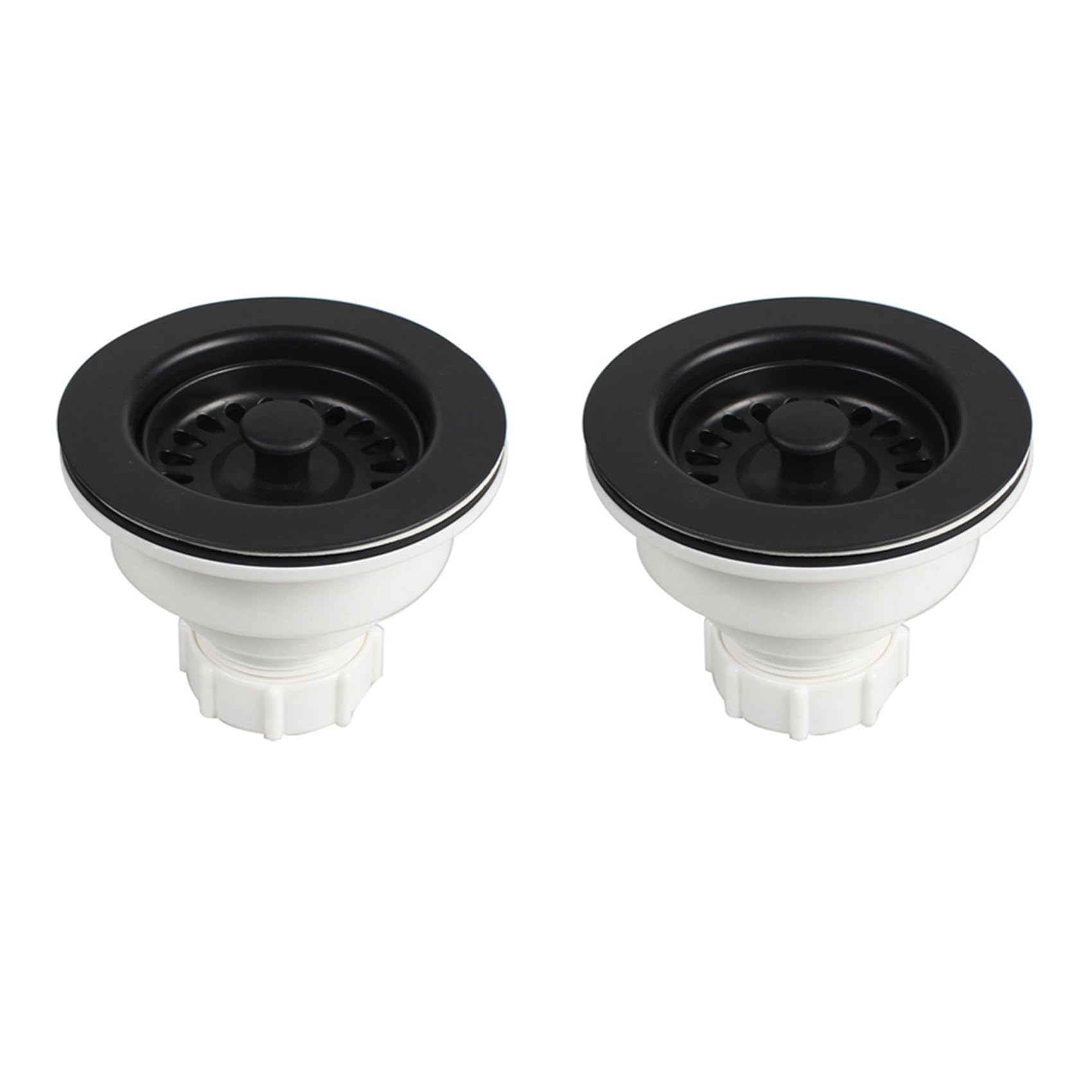 2X Kitchen Sink Drain Assembly with Strainer Basket Drain Stopper Diameter 114mm for Kitchen Quartz Stone Sink