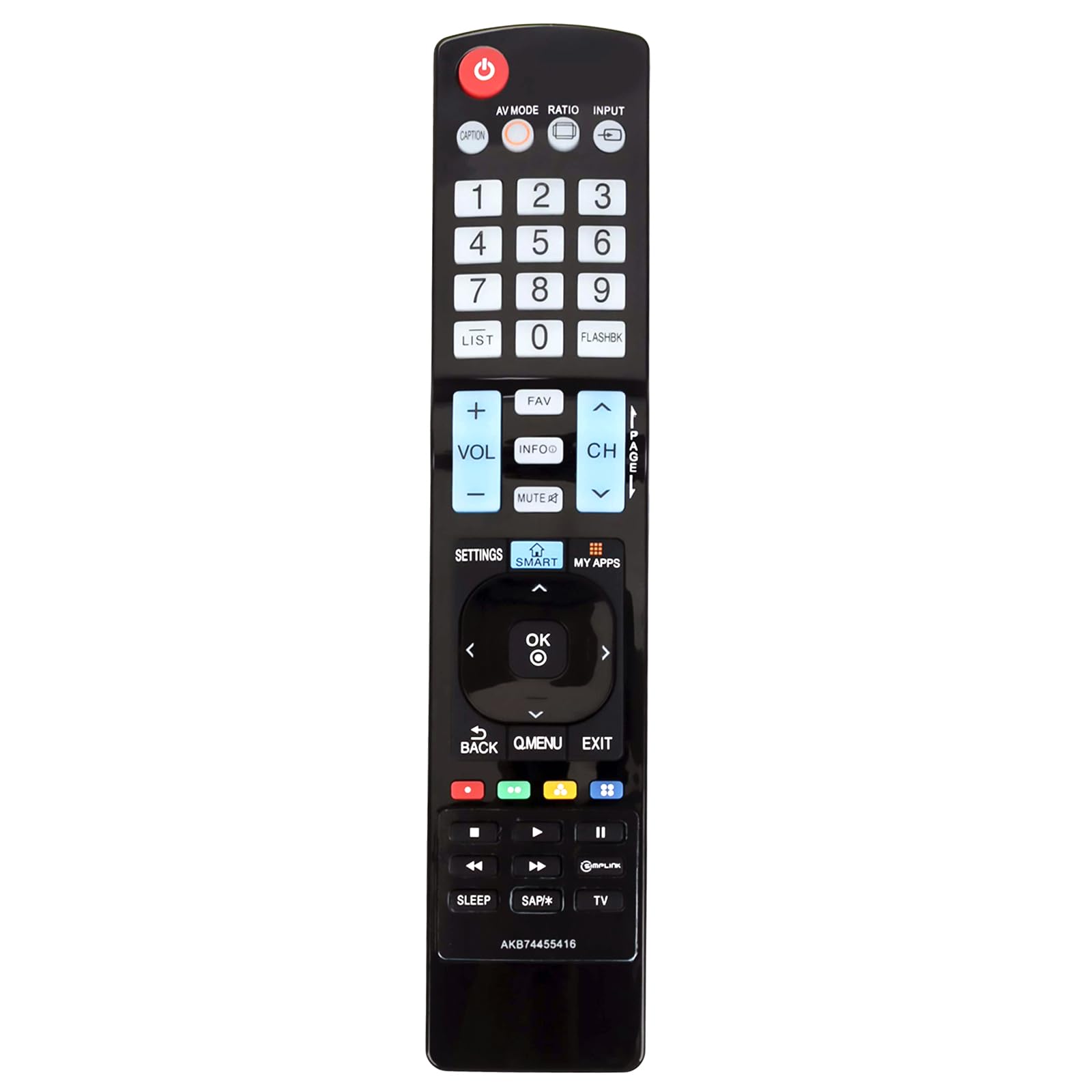 AKB74455416 - Mando A Distancia De Repuesto Para LG TV 50LF5800 55LF5800 40LF6300 65LF6300 42LF6500 43LF6300 50LF6500 55LF650 42LF650 5800 50LF6100 55LF6100 60LF6100 50LF6090 55LF6090 60LF6090