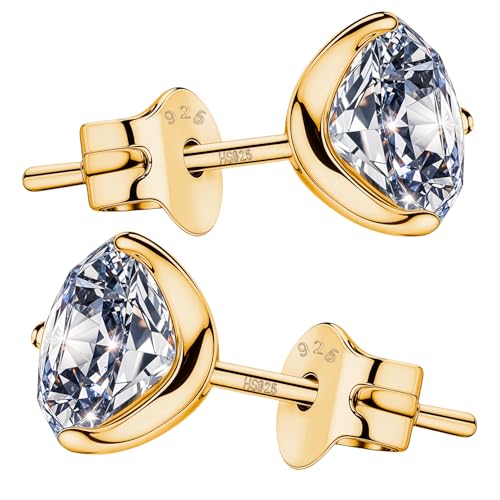 Image of HIGHSPARK 925 Silver inchSparkling Martini inch Solitaire Earrings | 92.5 Sterling Silver and Diamond like Brilliance Sparkling Zirconia | Lovely Gift