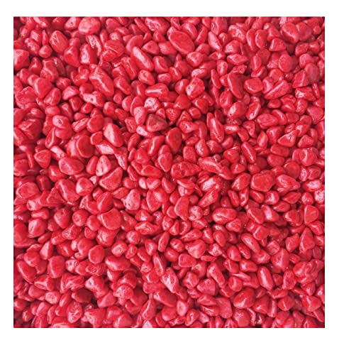Yusee Fish Tank Aquarium Gravel Substrate Coloured, Mixed and Natural Aquatic Decorative Small Stones Pebbles Ideal for Plants (2KG, Red)