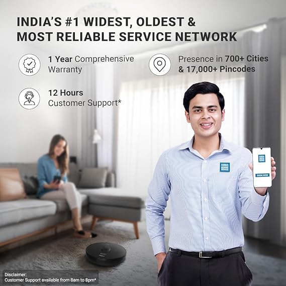 Eureka Forbes SmartClean Nuo, 5000Pa HyperSuction Robotic Vacuum Cleaner with LiDAR 3.0 Navigation & Home Mapping | Wet Mopping | 5-Hour Run Time | 5000mAh Battery | Smart App Control view 2