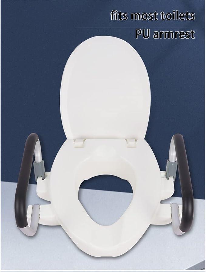 Elevador para asiento de inodoro, asiento elevado para inodoro, para asistencia al sentarse o agacharse, capacidad de peso de 250 libras miniatura 6