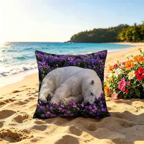 Coussin décoratif violet ours blanc pour une décoration chambre chaleureuse - 3