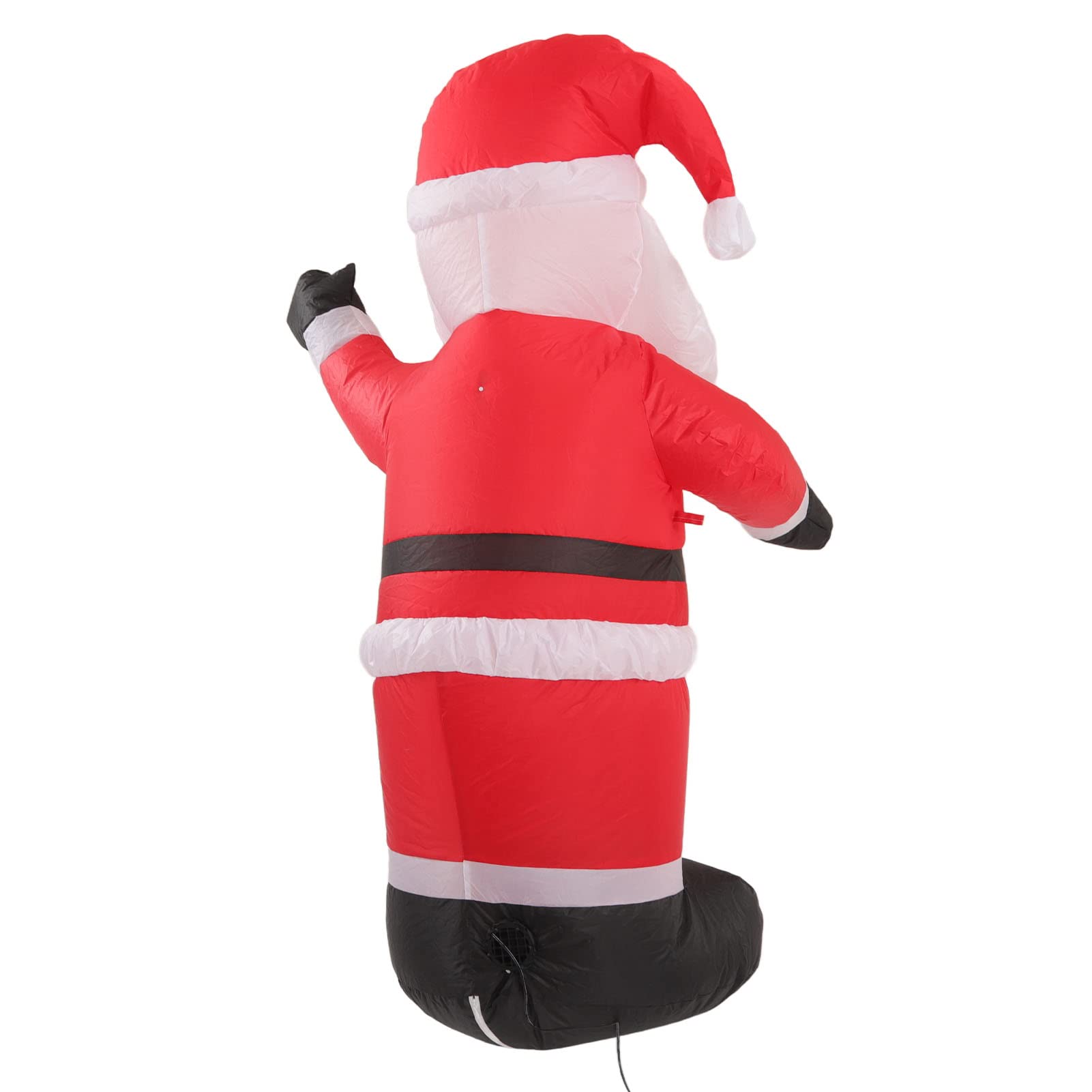 Père Noël Gonflable de Noël avec Lumières LED, Décoration en Polyester Imperméable pour Fête dans Le Jardin et la Pelouse (Prise UE 100-240V)