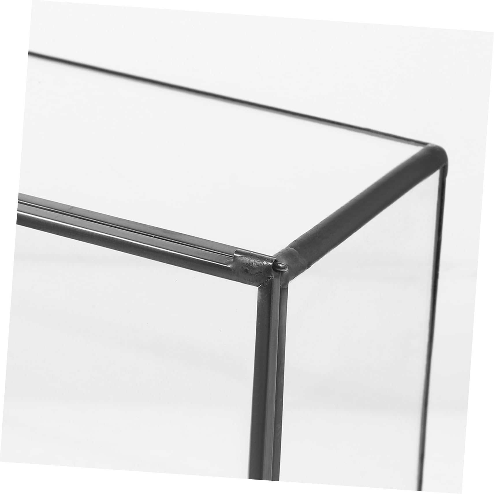 Terrario Pequeño Geométrico de Vidrio para Plantas | Recipiente Decorativo de Estaño, Cuerpo Transparente, Fácil de Limpiar, Adecuado para Musgo y Bricolaje