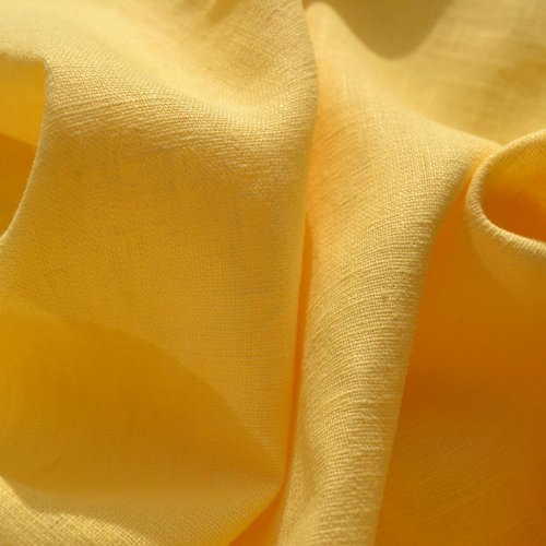 Tessuto di lino - tinta unita - giallo primula |