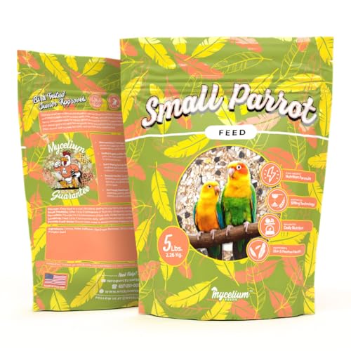 Mycelium-Organic-Small-Parrot-Bird-Seed-5-LB-Bag-High-Energy-Bird-Food-wPremium-Seeds-Grains-for-Skin-Feather-Health-Daily-Nutrition-for-Parrotlets-Conures-Cockatiel-Non-GMO-USA-Made