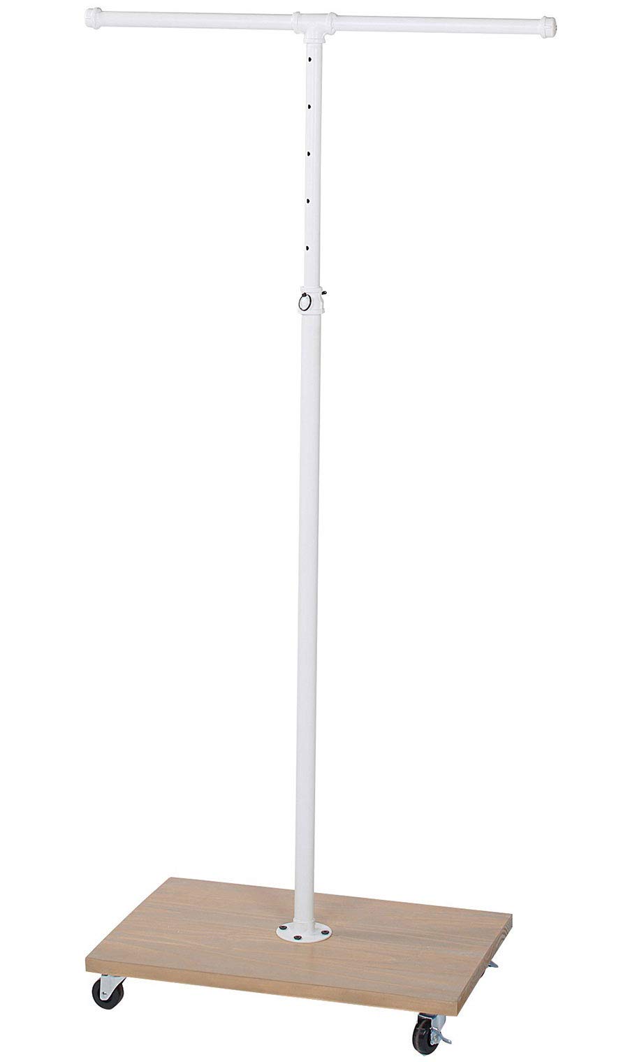 Amazon.com: SSWBasics 2 Way Clothing Rack - White Pipe - Wood Base and ...