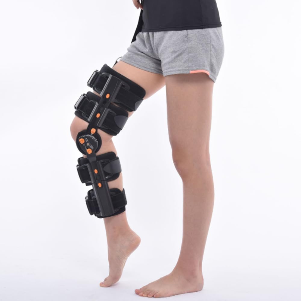 Regulowana, oddychająca orteza stawu kolanowego, szyna ortopedyczna na nogę, pooperacyjne urządzenie do treningu rehabilitacji chodu,M