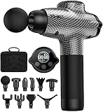 TOLOCO Massage Gun, Upgrade Percussion Muscle Massage Gun for Athletes, Handheld Deep Tissue Massager Gun (Black)