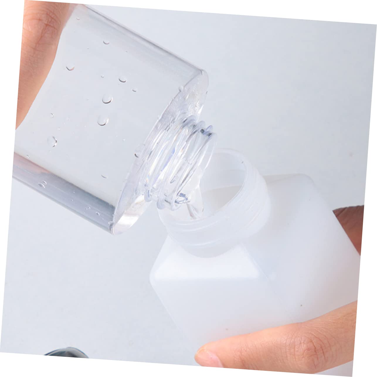 Healeved 3pcs Nail Bottles Pumping Bottle Push Down Liquid Dispenser Travel Containers for Liquids Nail Polish Pump Dispenser Portable Liquid Dispenser Refillable Travel Containers White