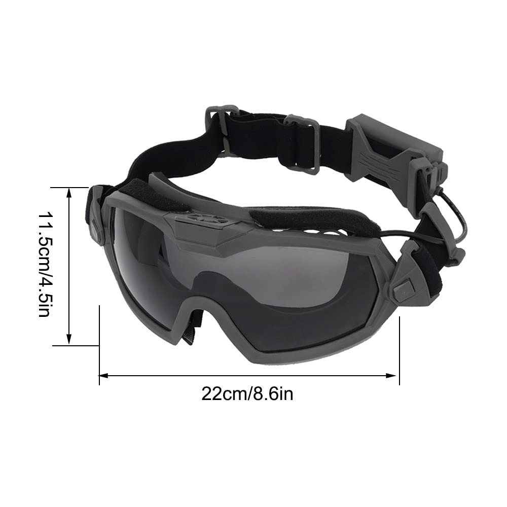 Airsoft Schutzbrille für Brillenträger, UV-Schutz Militär Alpha-Sonnenbrille, Taktische Airsoft-Brille mit 1 austauschbaren Gläsernfür Männer und Frauen beim Laufen, Radfahren, Skifahren, Angeln