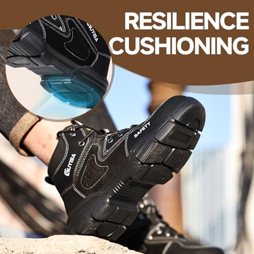 Image of Steel Toe Work Shoes for Men, Lightweight Safety Shoes with Puncture Resistant Midsole, Comfortable Protective Work Shoes for Warehouse Factory Light Construction