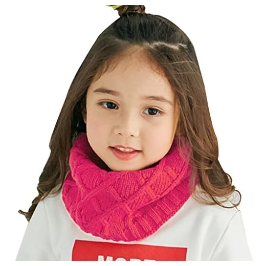 Bufanda infantil de punto, diseño tubular cálido y suave para otoño, invierno y primavera, Rose