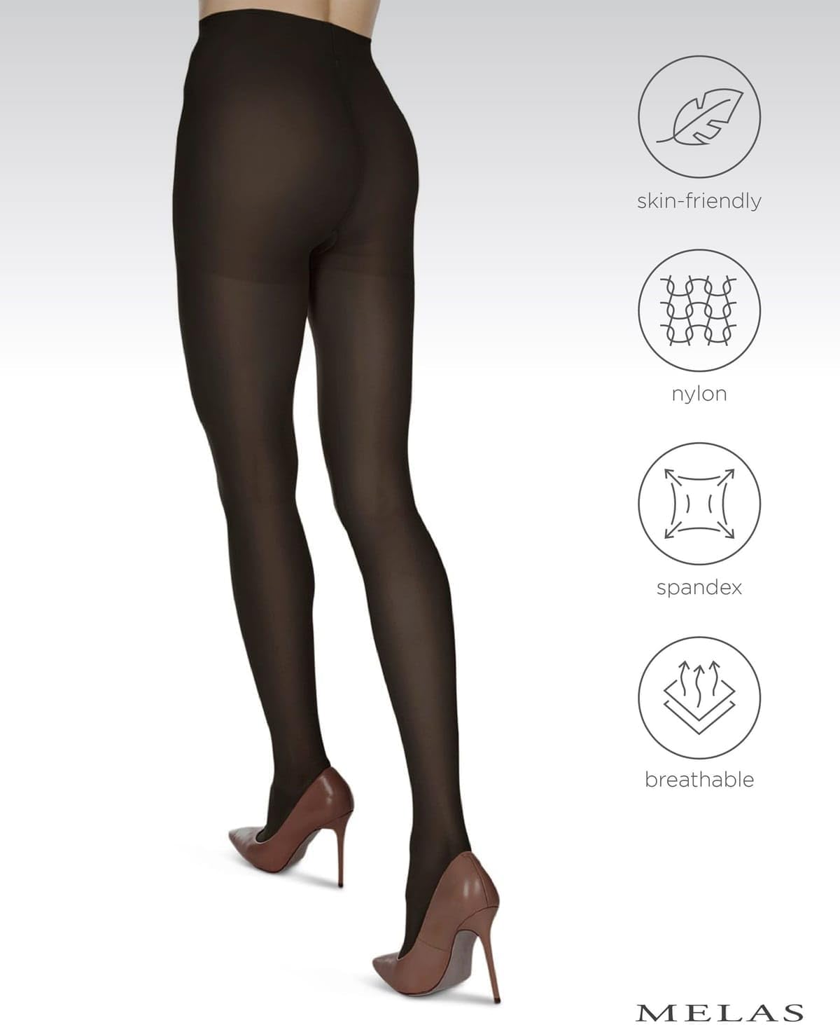 Melas 6 Pack of Microfiber Control Top Tights, Comfortable Velvet Soft Opaque Tights, 60 Denier - Sizes XS to Q2 - Image 5