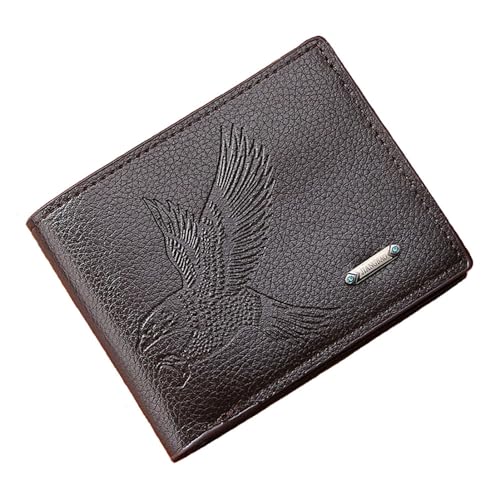 Image of Slim Wallet for Men with Coin Purse, Minimalist Wallet with Zipper, Bifold Mens Wallets with Credit Card Holder, PU Leather Men's Wallet with Money Clip, Carteras Para Hombres (Coffee E)