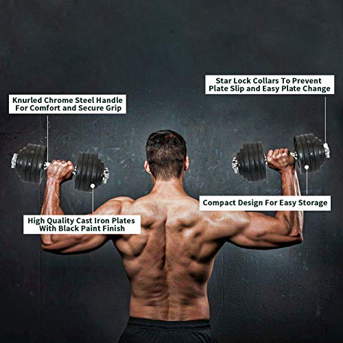 Unipack Adjustable Weight Cast Iron Dumbbells Set 105lbs New Jersey 