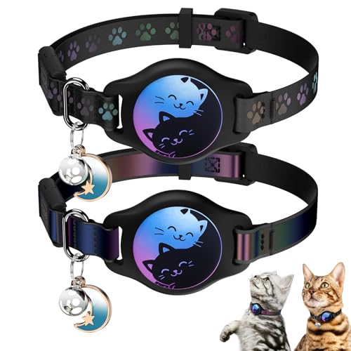Airtag Cat Collar Breakaway 2 Pack Cat Collar with Apple Airtag Holder