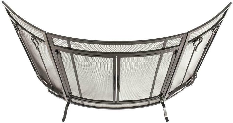 Fireplace Screens Pleasant Hearth Curved Fireplace Screen Durable Steel Free Standing 3-Panel Fireplace Screen Flat Fireplace Screens Decorative Feito na China