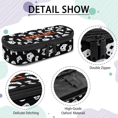 Image of Gamer Pencil Case for Boys, Large Capacity Pencil Pouch for Kids, Back to School Pencils Box Pen Bag with Zipper, Game Video Pen Case Stationery Organizer for Middle Elementary School