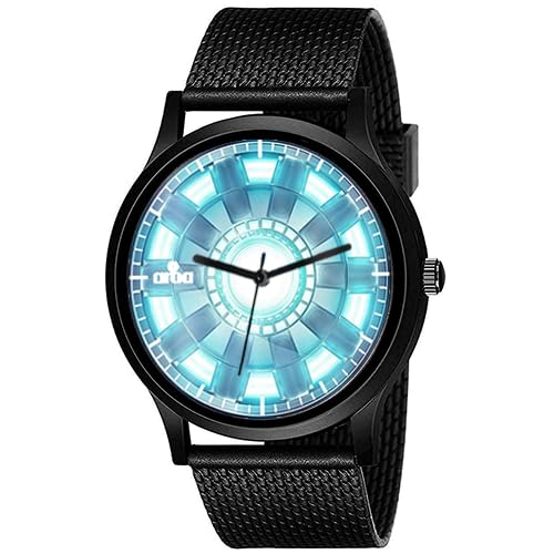 AROA Watch New Watch for Arc Reactor Iron Man Model : 1024 Black Metal Type Analog Black Strap Watch Blue Dial for Men Stylish Watch for Boys- (B0CJHW9DPK) Amazon Price History, Amazon Price Tracker