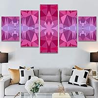 SIGNWIN 5 Panel Canvas Wall Art Modern Art Contemporary Dramatic Geometric Mixed Media Multicolor Patterns for Home Decorations Ready to Hang - 60