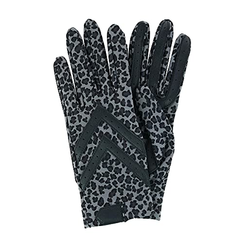 Isotoner Gants de conduite d'hiver sans doublure en élasthanne pour écran tactile pour femme, imprimé léopard, small/medium