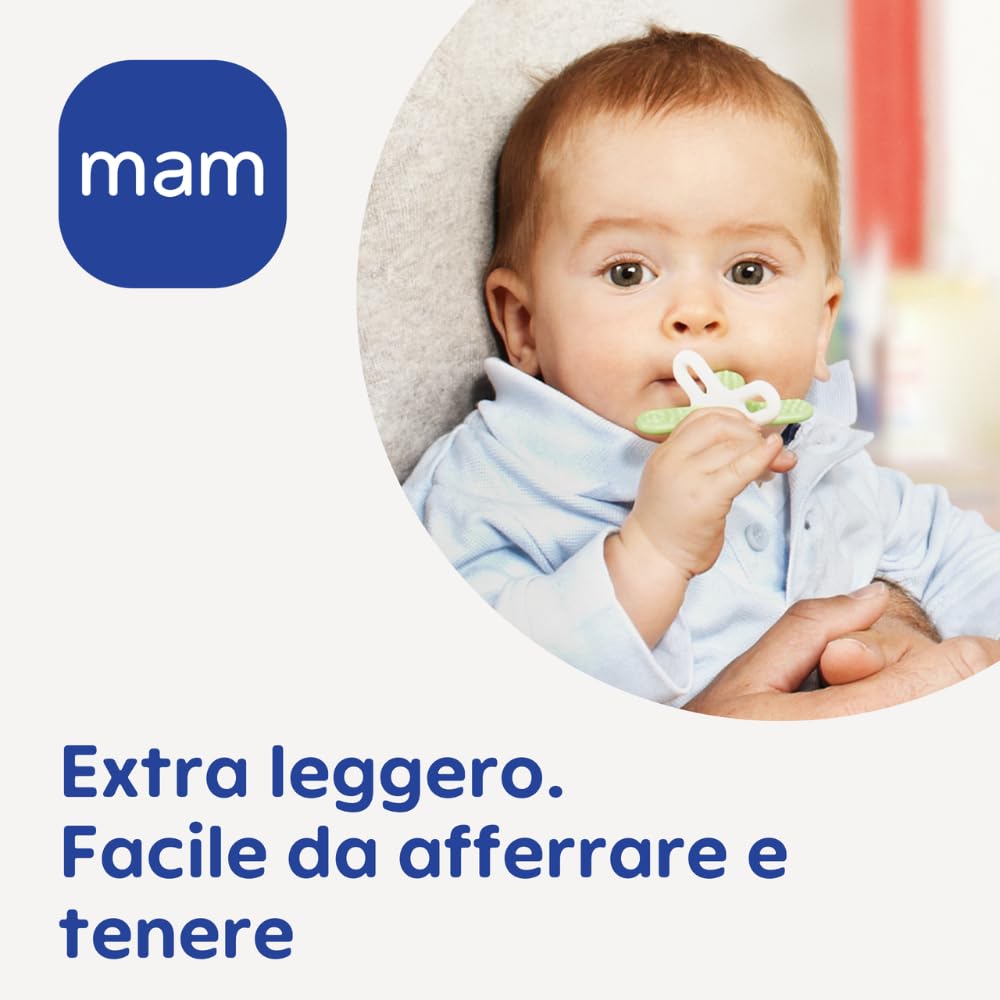 MAM Bite & Relax Fase 2 Mini Dentaruolo, Sollievo alle Gengive, 4+ Mesi, Azzurro