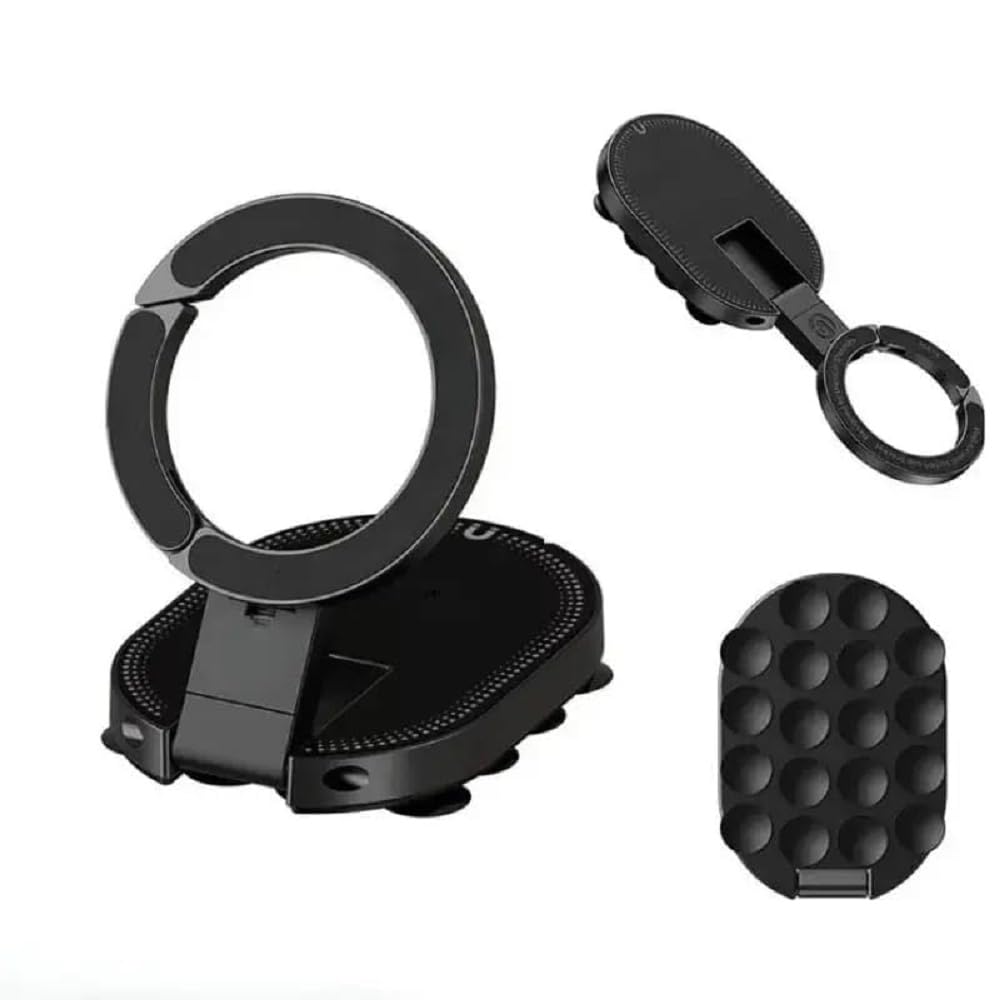 3 in 1 Magnetic Suction Cup Phone Mount with 18 Strong Suction Cups, 360° Rotatable Universal Mobile Holder, Foldable Magnetic Stand for Car Dashboard, Gym Equipment, Kitchen, Office and Home Use-image-21