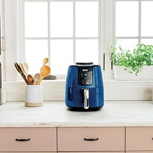 Ninja - AF100 Air Fryer Ceramic-Coated Nonstick Basket, Dehydrate & Reheats, for Quick, Easy Meals, 4 Quart Capacity, & High Gloss Finish (Navy) Ninja AF100 Air Fryer Ceramic Coated Nonstick Basket Dehydrate Reheats for Quick Easy Meals 4 Quart Capacity High Gloss Finish Navy