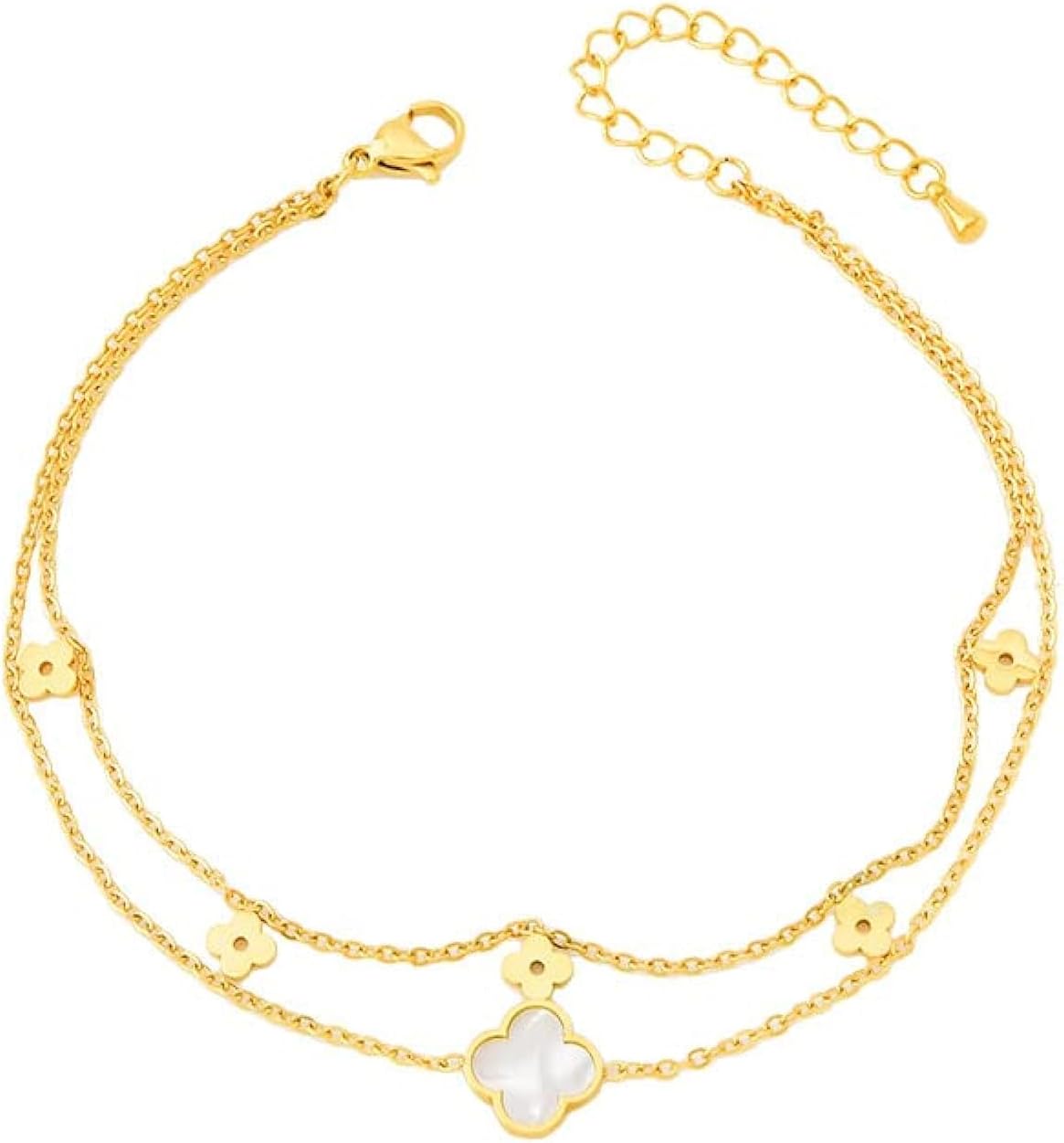 LuvishtiStainless Steel 18 k Gold plated Foot Charms Anklets for Women and Girls | Waterproof Anklet | Hypoallergenic Anklet | Charms Anklet for Woman