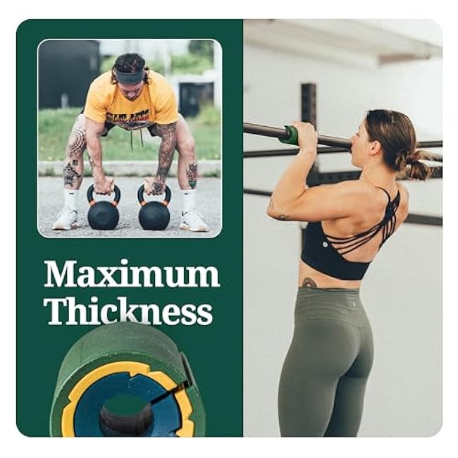 Tribus Thick Grips for Barbells Dumbbells | Thick Dumbbell Grips | Extreme Arms & Forearms Builder - Grip Strength