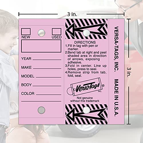 Image of Versa-Tags 250 Per Box, Self-Protecting Paper Key Tags with Chrome-Plated Split Rings Perfect for Car Truck Or RV Dealers Lilac