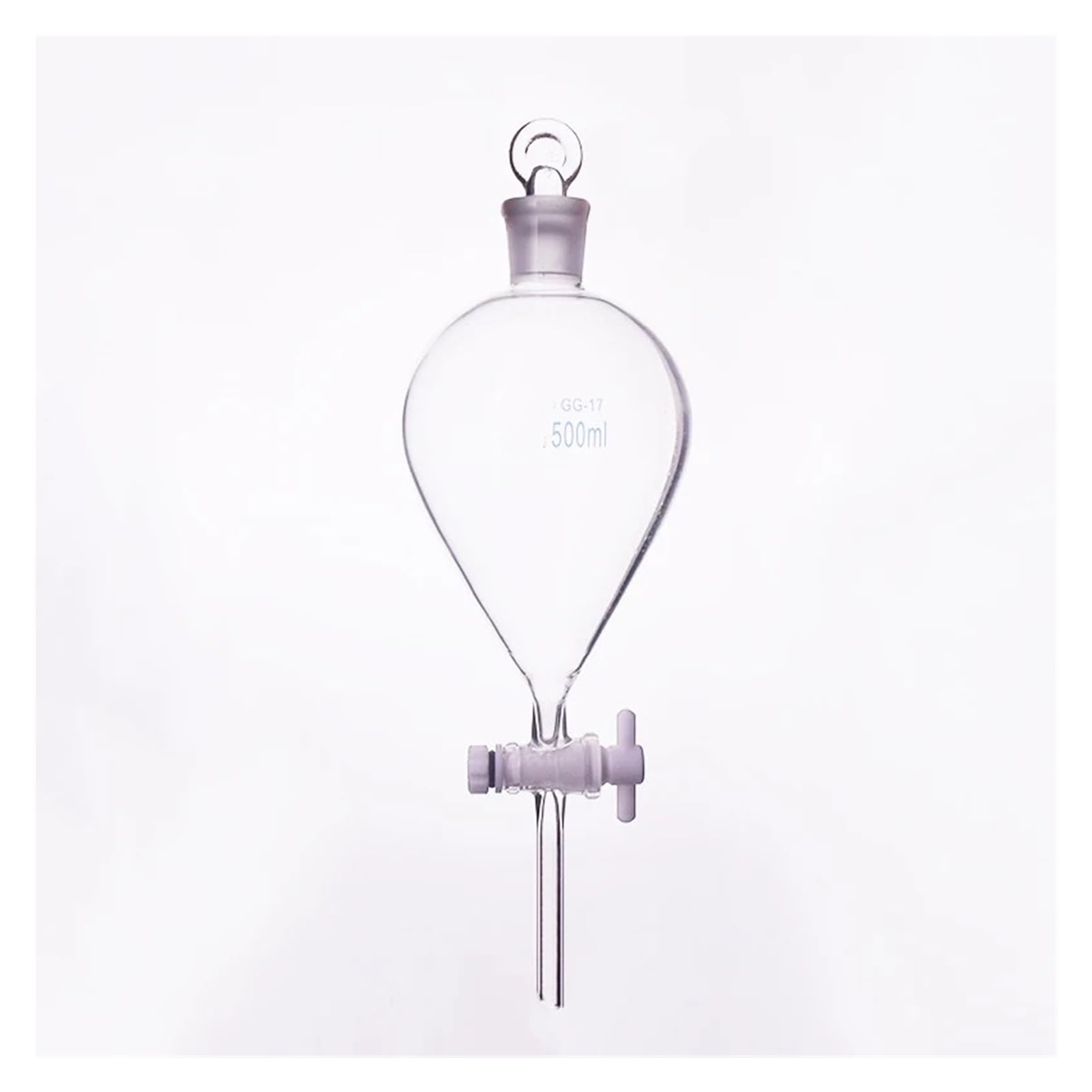 Embudo de decantación esférico con tapón de Vidrio Esmerilado 24/29-125 ml, 500 ml, 1000 ml - Válvula de conmutación de PTFE for Uso en Laboratorio(125mL)