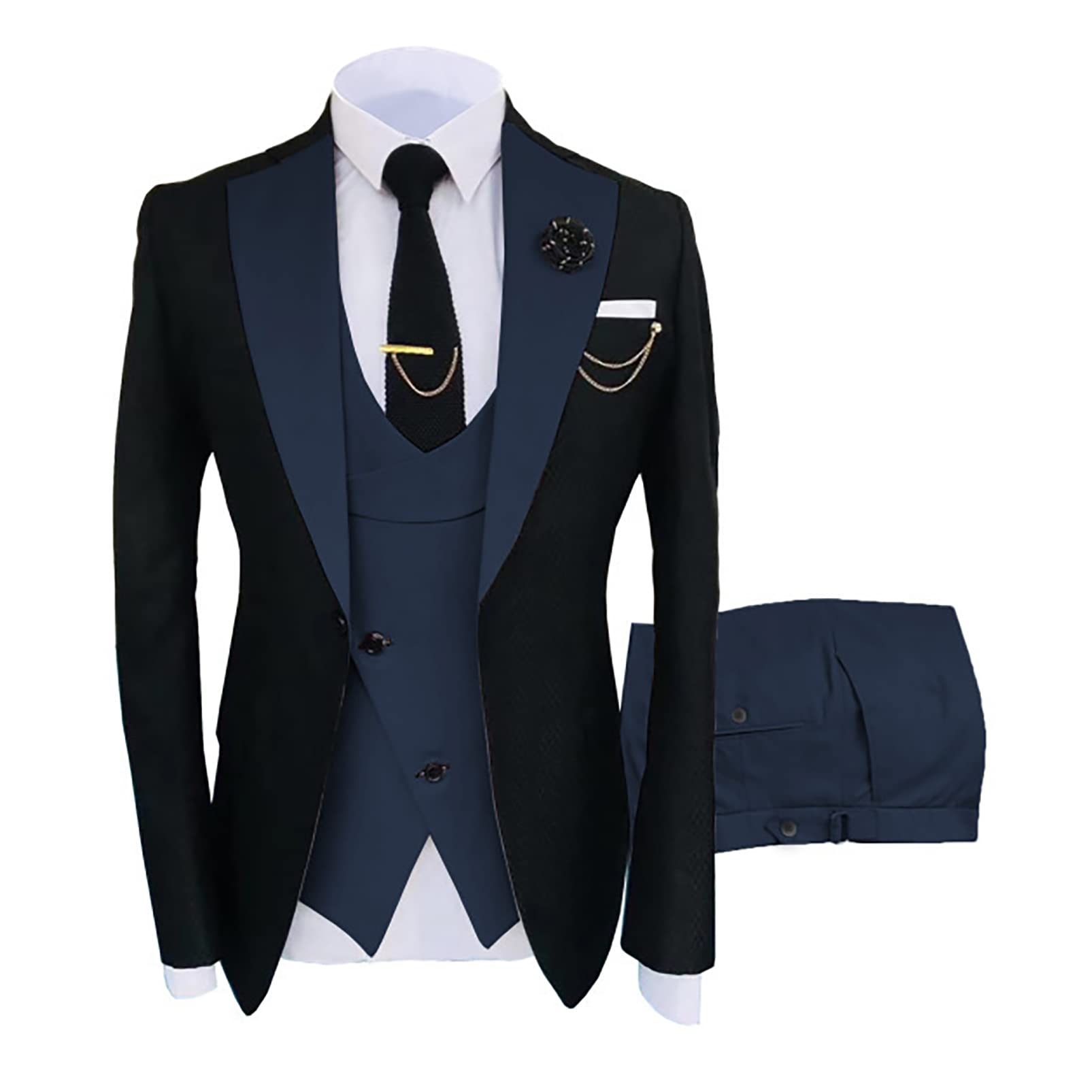 Robe costume affaires haut de gamme en blazer slim fit pour homme bouton unique XL