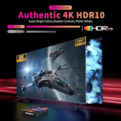 GREVA 8K Android 14.0 TV Box 2026, Android Box 4GB RAM 32GB ROM RK3528 chipset ondersteuning 2,4 GHz/5.0GHz Dual WiFi6 HDR10 BT5.0 Ethernet LAN Internet TV Box Bluetooth 3D HD Smart Media Streaming - Afbeelding 6