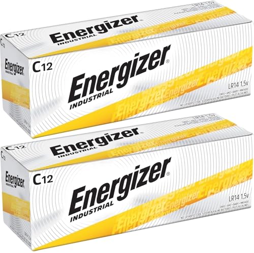 Energizer : Industrial Alkaline Batteries C 12 Batteries per Box -:- Sold as 2 Packs of - 12 - / - Total of 24 Each