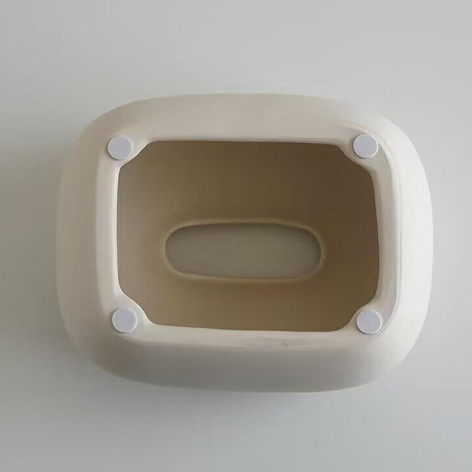 Porta Fazzoletti Scatola Fazzoletti Organizer Ceramica Copri Fazzoletti Napkin Dispenser con Apertura Ampia E Superficie Liscia Adatto a Soggiorno Cam, Bianco
