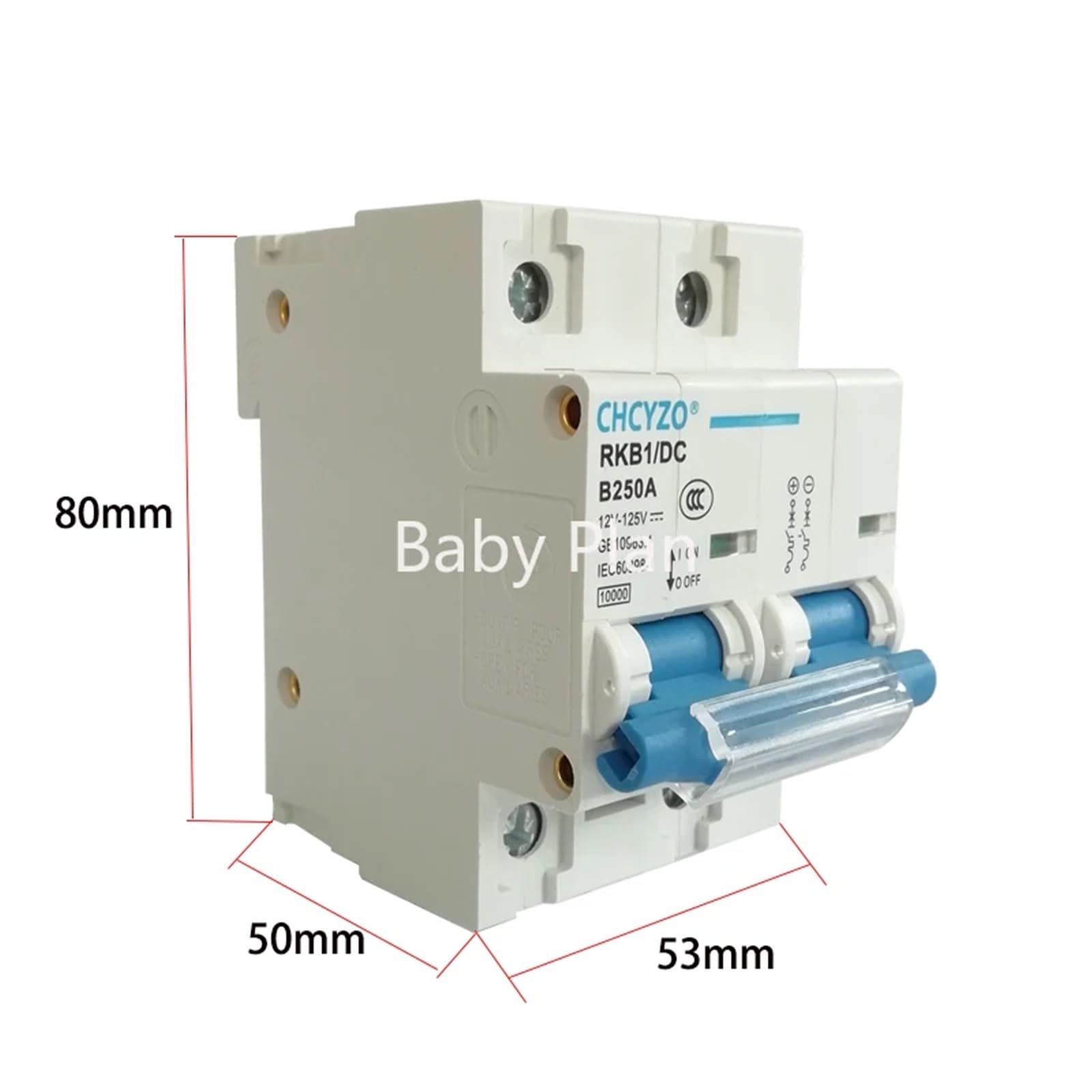Interruttore Magnetotermico DC 1P 125A – 12V-120V, Protezione Da Sovraccarico E Cortocircuito Per Impianti Solari, Batterie RV E Veicoli Elettrici