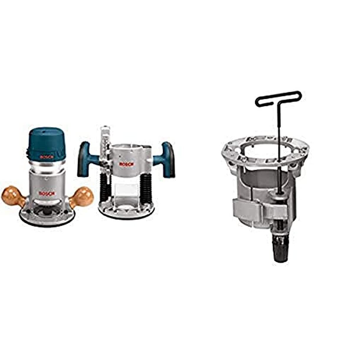 BOSCH 1617EVSPK Wood Router Tool Combo Kit with Bosch Under-Table Router Base with Above-Table Hex Key RA1165