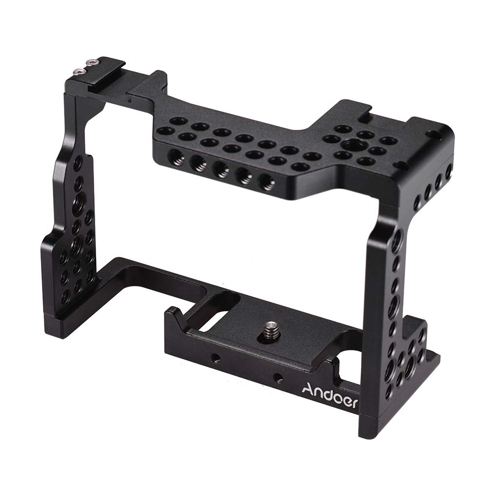 Andoer Gabbia per Fotocamera Video Film Fabbricazione Stabilizzatore Lega di Alluminio Vite da 1/4 pollice con Scarpa Fredda per Fotocamera Sony A7II/ A7III/ A7SII/ A7M3/ A7RII/ A7RIII