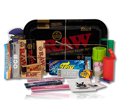 The Ultimate Mix Tray Set 20x30cm Rolling Tray Grinder Glass Tip Storage & Variety Rolling Accessories | BIG SMOKE Rolling Accessories Kit