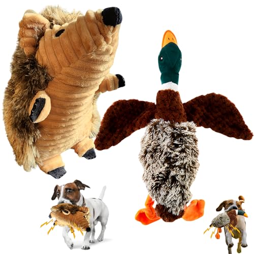Juguete Mordible Squeaky para Perros - Pato y Erizo