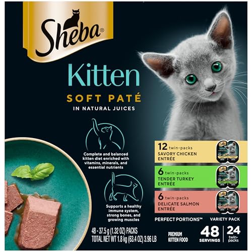 Sheba Perfect Portions Kitten Wet Cat Food Pate Chicken Entree, S...