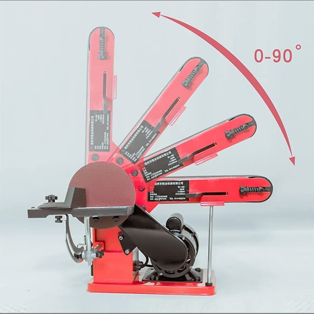 Levigatrice da banco a cinghie di trasmissione con controllo a velocità variabile, levigatrice da tavolo elettrica regolabile per lavorazione del legno e lavorazione del metallo, 350 W