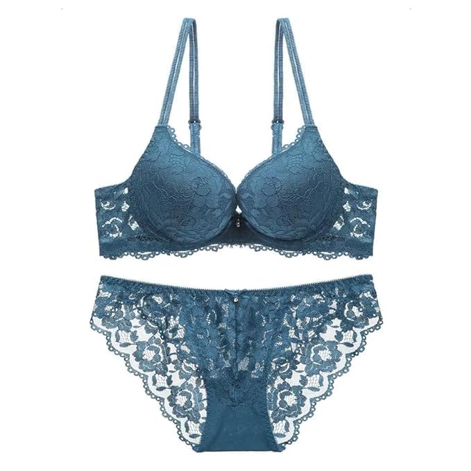 M R Shopzilla Designer Women's Bra Panty Set Lace Push Up Underwired Solid Lingerie Set Baby Doll Bikini Set for Women Lingerie Set for Women & Girls Green-picture-31