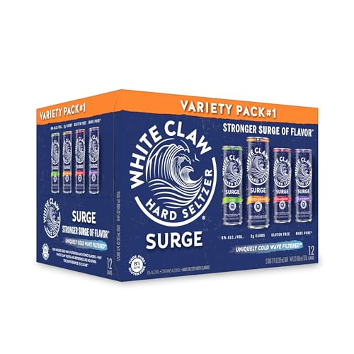 White Claw Seltzer Works, Hard Seltzer Surge Variety, 12pk, 12 Fl Oz Cans