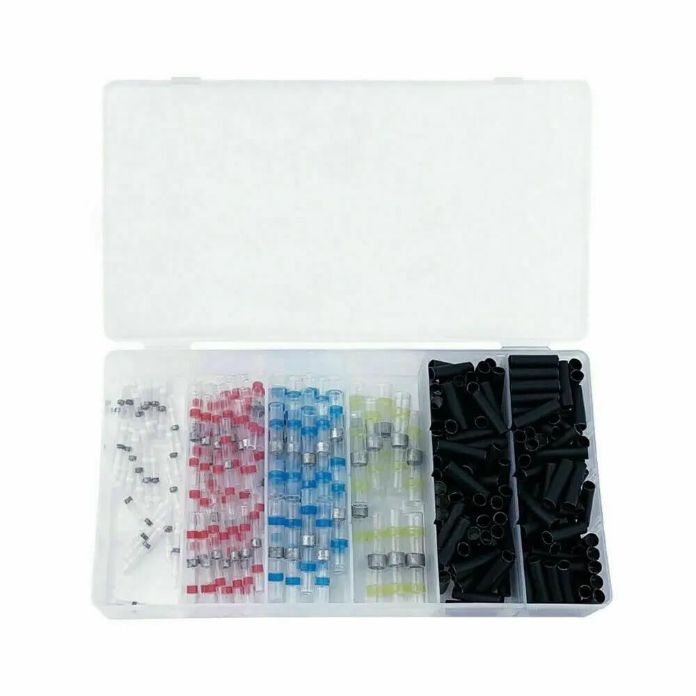 ICXLPMC 500pcs Solder Seal Wire Connectors Heat Shrink kit Waterproof Insulated Butt Crimp Terminals Electrical Wire Cable Splice